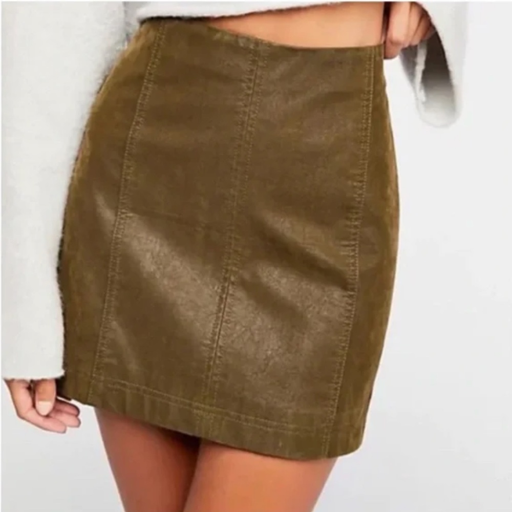 Free People Faux Leather Mini Skirt